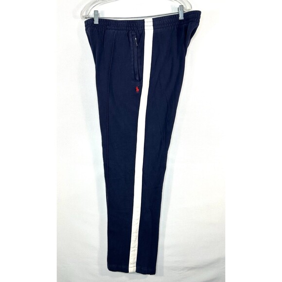Polo Ralph Lauren Pants Men XL Navy Blue Joggers Sweatpants Tapered Drawstring - Picture 5 of 11